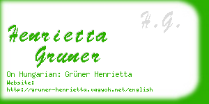 henrietta gruner business card